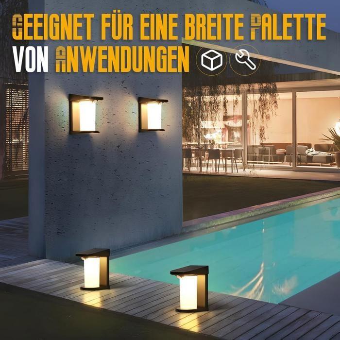 Lampes solaires d'extérieur - NETTLIFE - 1 applique LED - Noir - Détecteur de mouvement - 3000K