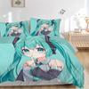 Anime Girl Print 3Pcs Bedding Setduvet Cover With 2 Bedropillowcase Home Birthday Gift