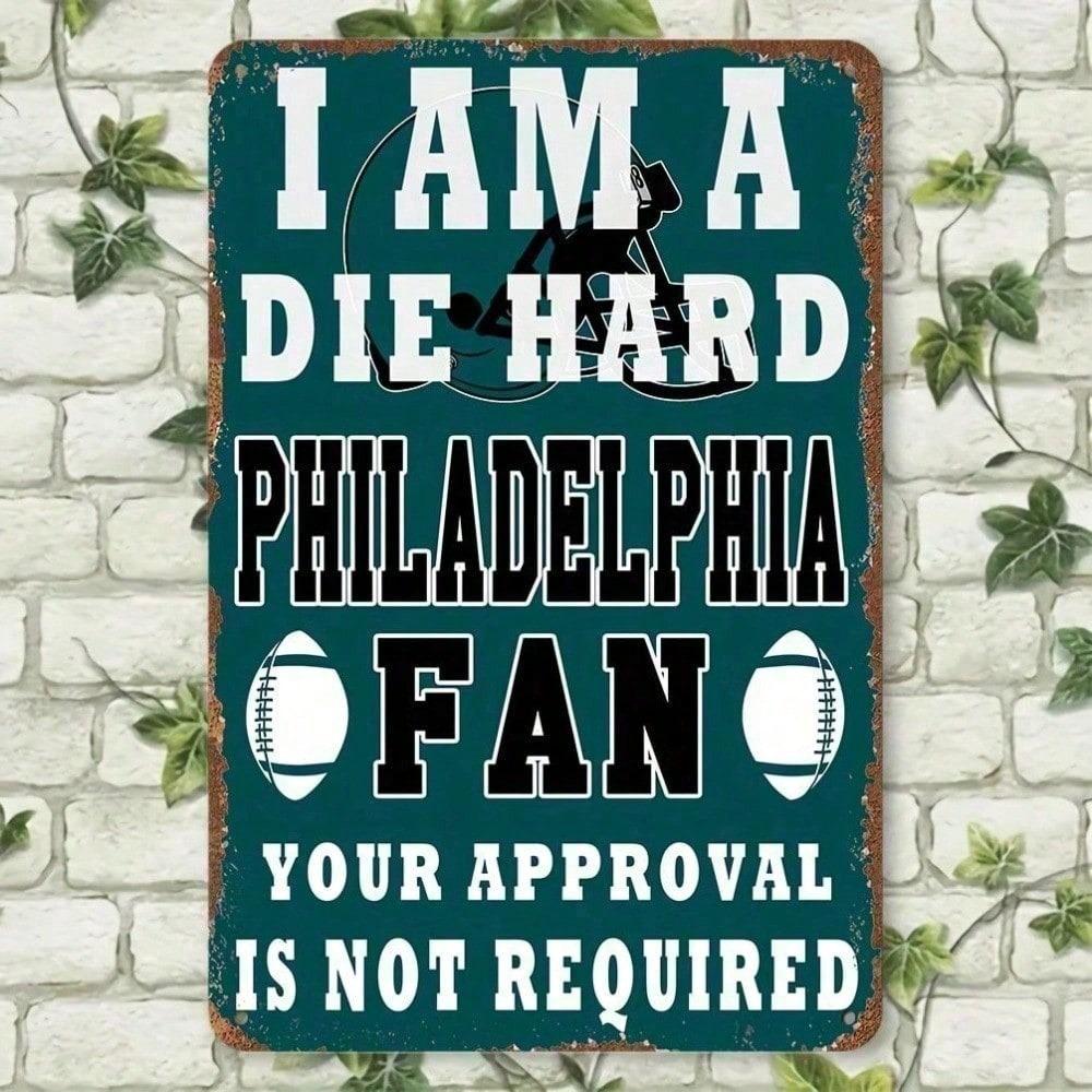 Philadelphia Eagles Vintage NFL Metal Sign 8x12 Inch Rustic Wall Decor Weatherproof