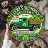 Wooden Lucky'S Shamrock Delivery Vintage Wood Sign - High Quality Round Wreath Plaque, Suitable for Door, Wall, Home, Room, Farmhouse, Street, Shopr