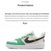 Nike Court Borough Удобные Повседневные Нескользящие Прочные Низкие Детские Кроссовки Детские Кроссовки Белые Зеленые HF5750-101