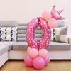Happy Birthday Balloons Kids 1 2 3 Years Birthday Decoration Pink Blue Number Foil Ballons It's A Boy Girl Baby Shower Party MIT