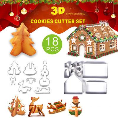 18 шт./набор кухонных форм для выпечки, симпатичные формочки для печенья, инструмент для домашнего печенья, форма для рождественского печенья из нержавеющей стали