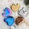 Heart-shaped Stainless Steel Plates Beautiful Colorful Plating Small Metal Tray Woman's Jewelry Tray