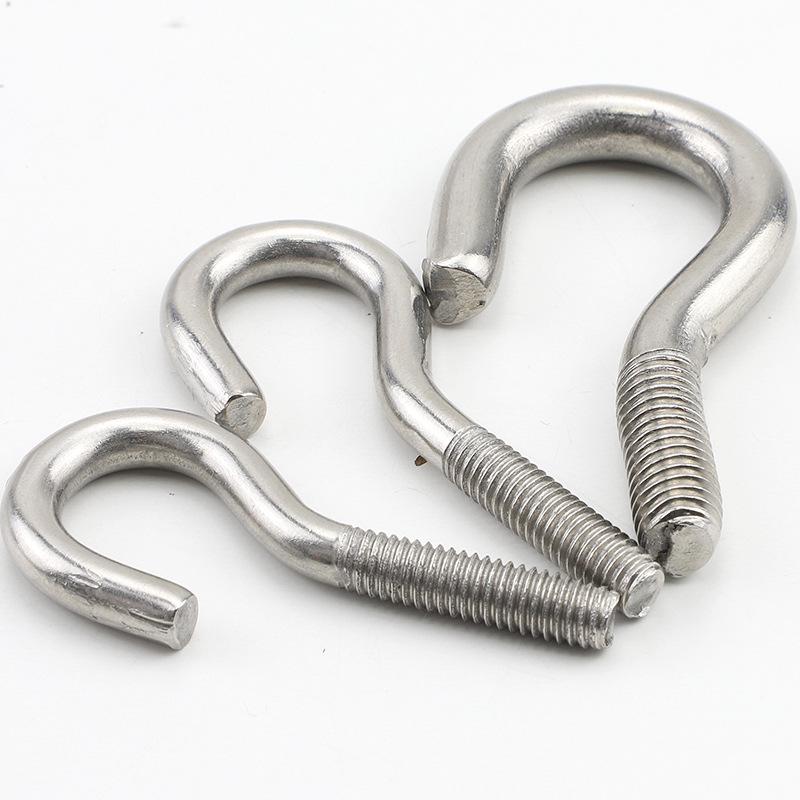 Крюк с ушком из нержавеющей стали 304 - размеры M4/M5/M6/M8