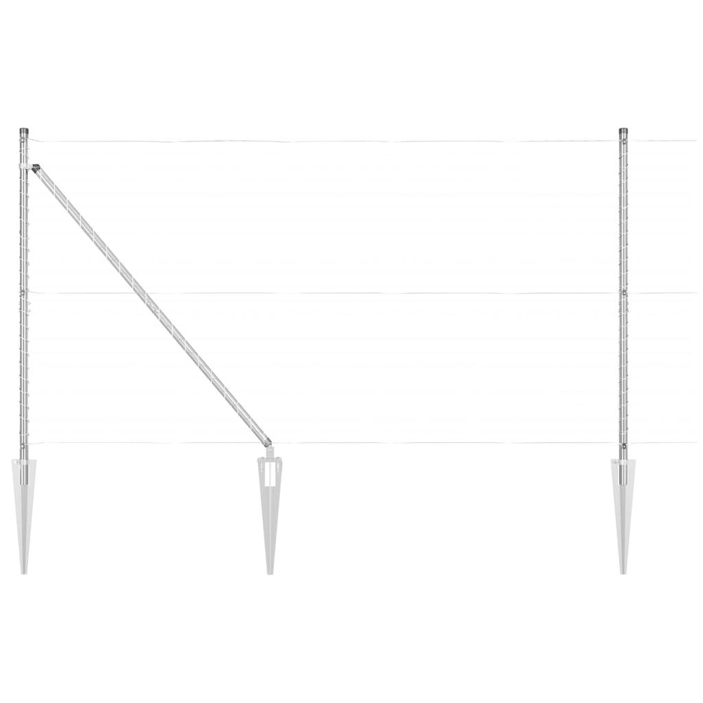 Fence Posts with Drive in Sleeve 26 Pcs Silver