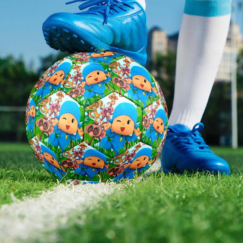 Pocoyo Theme Size 5 Soccer Ball, Suitable for Both Indoor and Outdoor Matches, a Gift Suitable for Everyone.