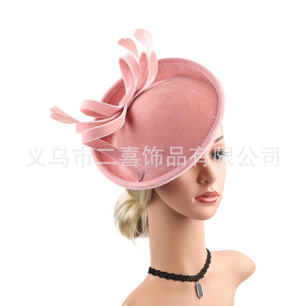 New hot-selling European and American exaggerated top hat party dance Christmas headgear velvet dress hair accessories head flower