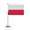 Drapeau De Bureau - Pologne - 14 X 21 Cm - Polyester - Impression Recto/verso - Acier Inoxydable