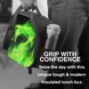 Fire Dragon Head Insulated Lunch Bag for School Office Picnic Green Fire Tote Lunch Box Containers for Kids Reusable Cooler Bag