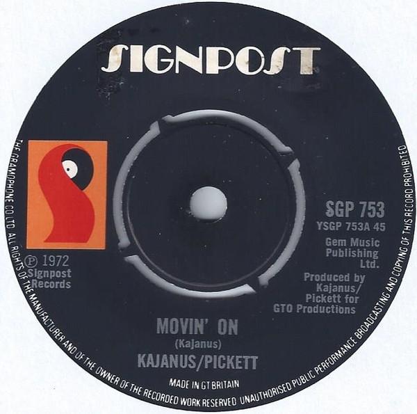 7-дюймовая пластинка KAJANUS PICKETT Movin On SGP753 Signpost 1972 UK Rock Б/у