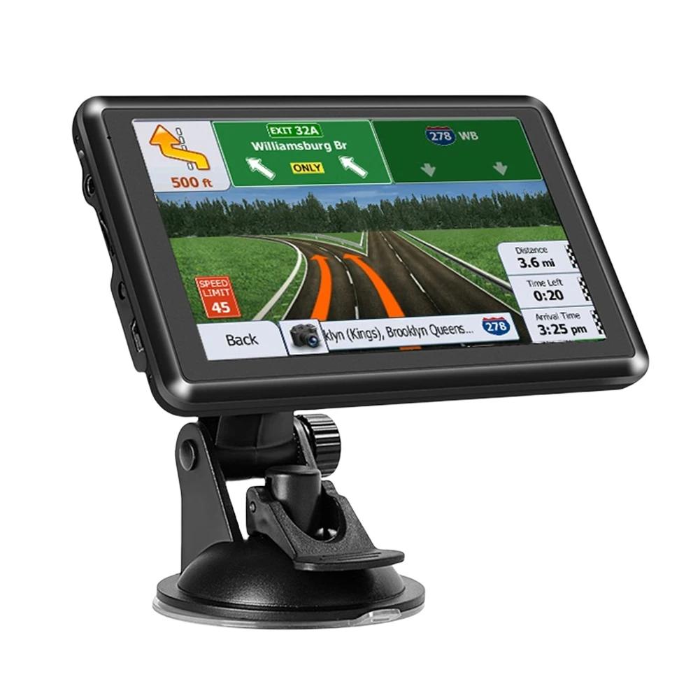 Универсальный 5-дюймовый GPS-навигатор для автомобиля и грузовика 256 МБ+8G HD навигатор Австралия Европа Северная Америка Карта и FM-музыка Сигнализация превышения скорости