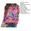 Christmas Sweatshirt Women 3D Xmas Tree House Print Crew Neck Long Sleeve Tops Lightweight Holiday Pullover Tops
