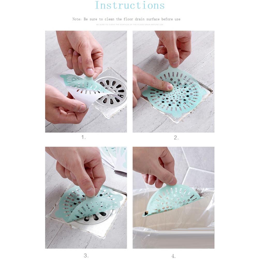 10pcs Disposable Hair Anti-blocking Floor Drain  Pool  Filter Toilet Sewer Drain Strainer Sink Filter Sticker