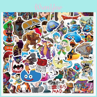 50 шт. Мультяшные наклейки Dragon Quest для гитары, скейтборда и мобильного телефона, водонепроницаемые и цветные