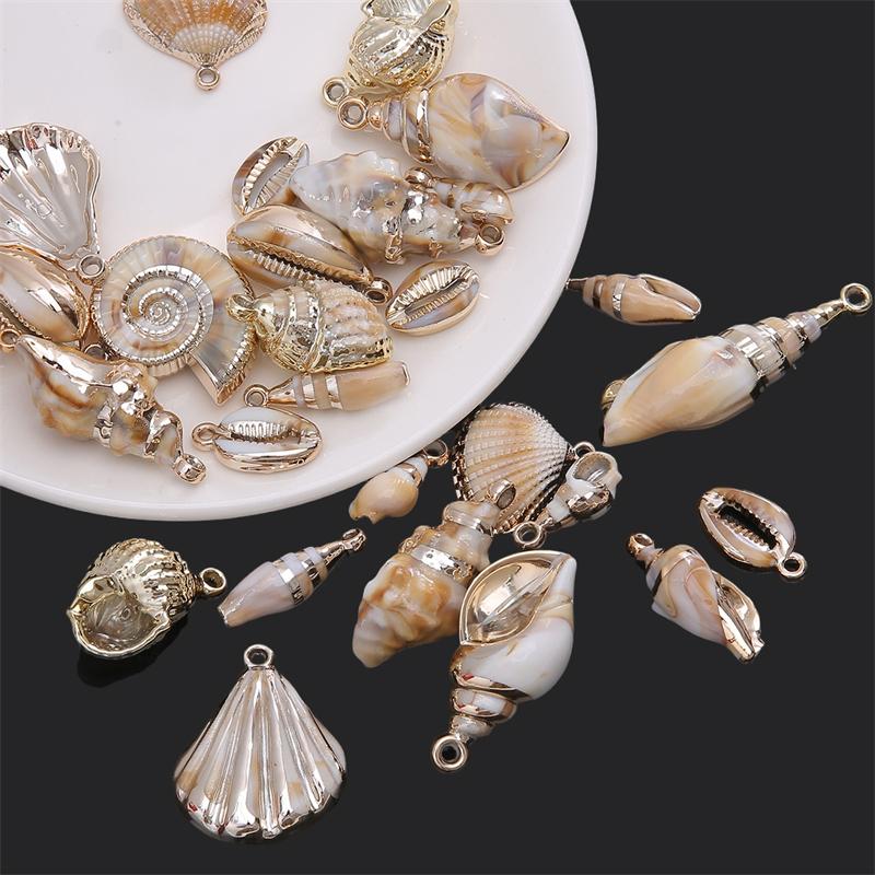 Акриловые подвески в виде ракушек, сделай сам, браслет, ожерелье, серьги, ювелирные аксессуары