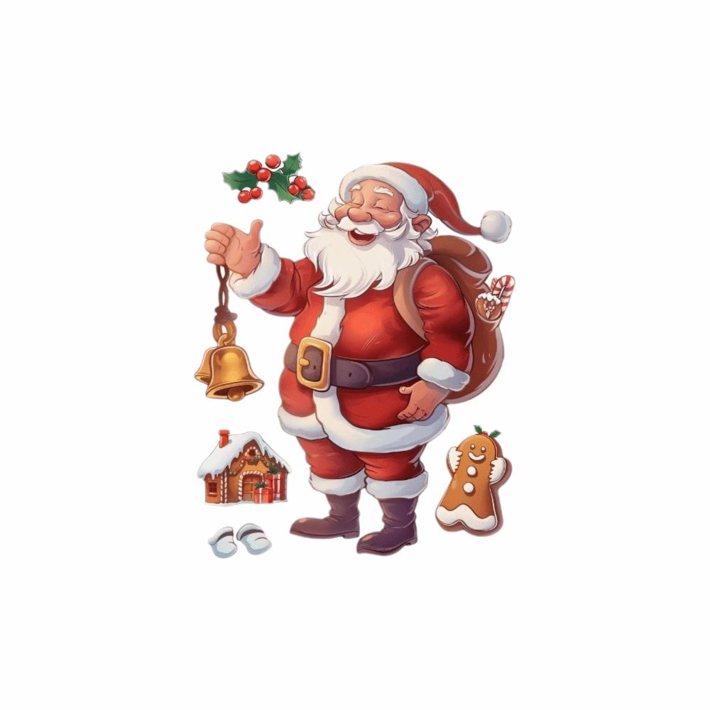 Cartoon Style Christmas Wall Stickers PVC Removable Holiday Decorations Window Decals  Festival