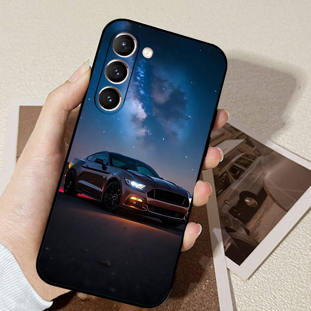 H-FordsL Чехол для телефона Car N-MustangS Черный Ультратонкий Ударопрочный Чехол для Samsung S24/S25/S22/S30/Note20/Lite/Ultra/5G/Plus/FE