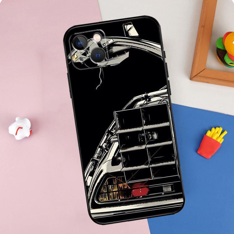Back To The Future Time Machine Phone Case For iPhone 16 Pro Max 11 12 13 14 15 Pro Max Mini XR 15 16 Plus 16e Cover Shell
