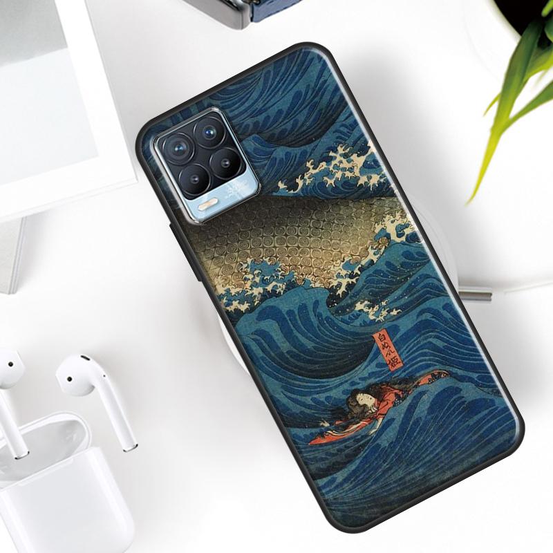 Японский паб Волна Аниме Арт Чехол Для Realme 15 14 11 12 13 Pro Plus GT7 Pro GT6 C55 C51 C53 C35 C33 C61 C65 C67 C71 C75