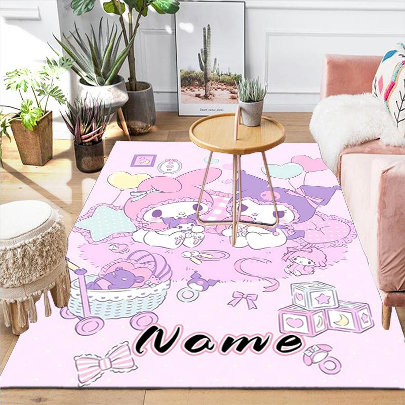 Custom 1Pc Hello Kitty Floral Background Rug Office Carpet Indoor Outdoor Entrance Doormat Nonslip Soft And Comfortable Living Room D2915315