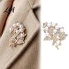 Decorative Alloy Brooch Flower Branch with Faux Pearls Rhinestones, Lapel Pin Sparkling Jewelry Accessory for Wedding Party, Dainty Women Girls