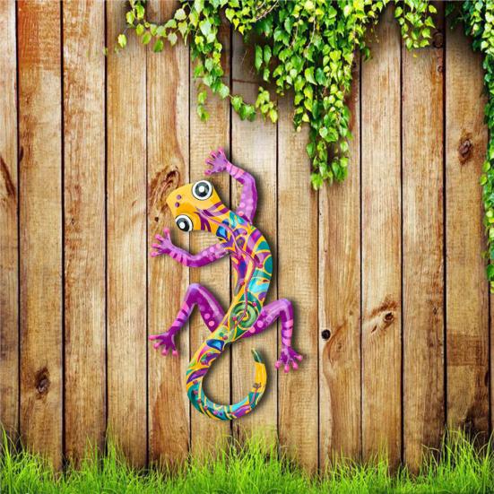 Металлический декор для стен в виде геккона, настенная красочная фигурка геккона, настенное искусство, украшение в виде геккона для сада, внутреннего и наружного декора, подарок на новоселье