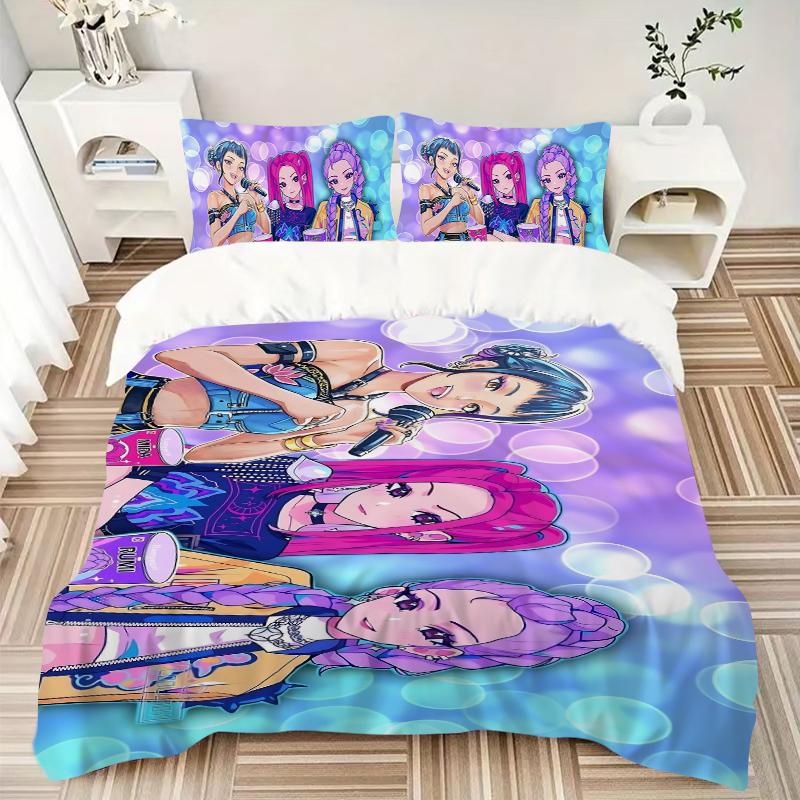 3Pcs Music Festival Celebration Bedding Set Quilt Cover Pillowcase Home Christmas Xmas Halloween Gift 1 Duvet Cover 2 Pillowcase M929326