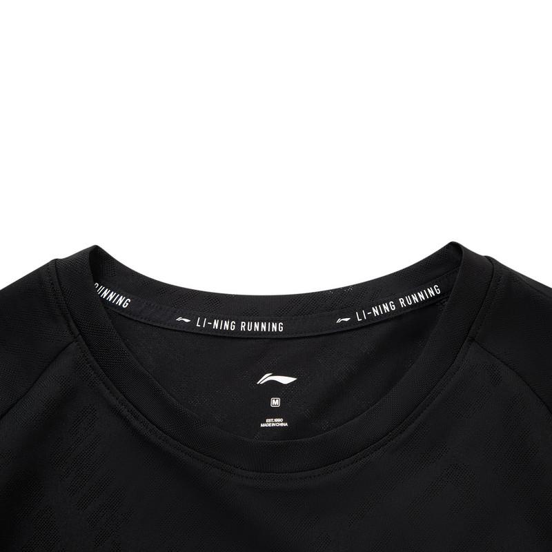 Li-Ning Дышащая охлаждающая футболка с коротким рукавом для бега женские топы Черный ATSV314-5