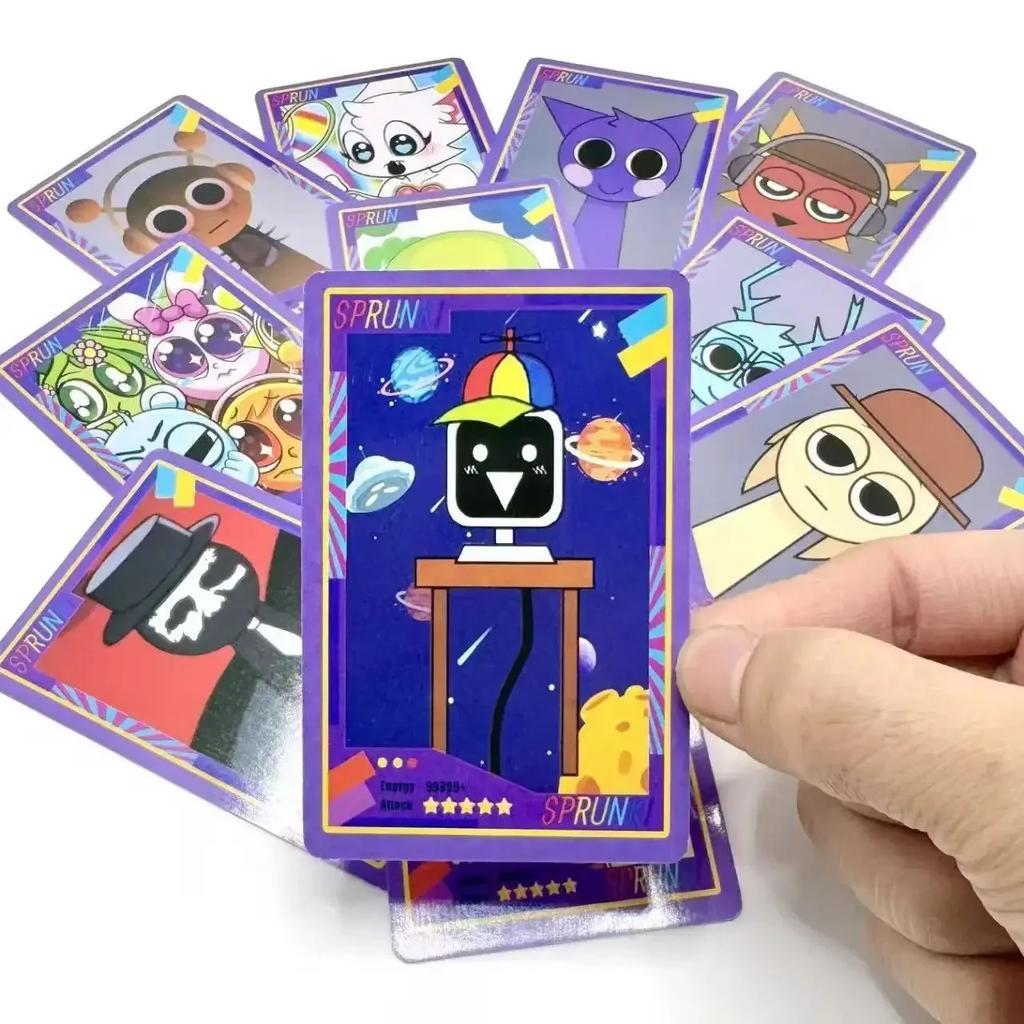 1 коробка 54 шт. мультяшных карточек Sprunki Kawaii Spronki Коллекционные игровые карточки Аниме Самодельные карточки Сквиртла Подарочные игрушки