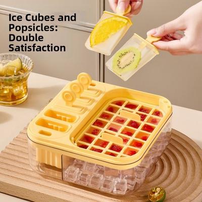 Press-Type Ice Cream Molds Easy Release Ice Maker Portable Ice Cube Tray Summer
