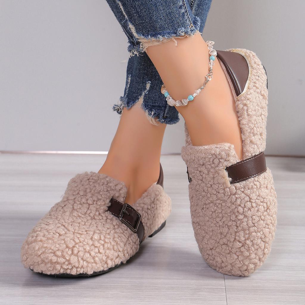Lamb Wool Soft-soled Cotton Shoes, Fleece and Thickened Warm Bean Shoes, Fashionable Cotton Shoes and Wool Shoes