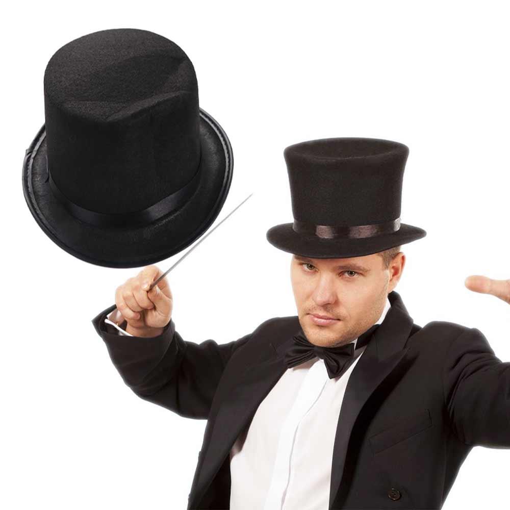 Cosplay Halloween Props Fedora Hat Retro Top Cap Magician Top Hat Performed Hat Bowler Top Hat
