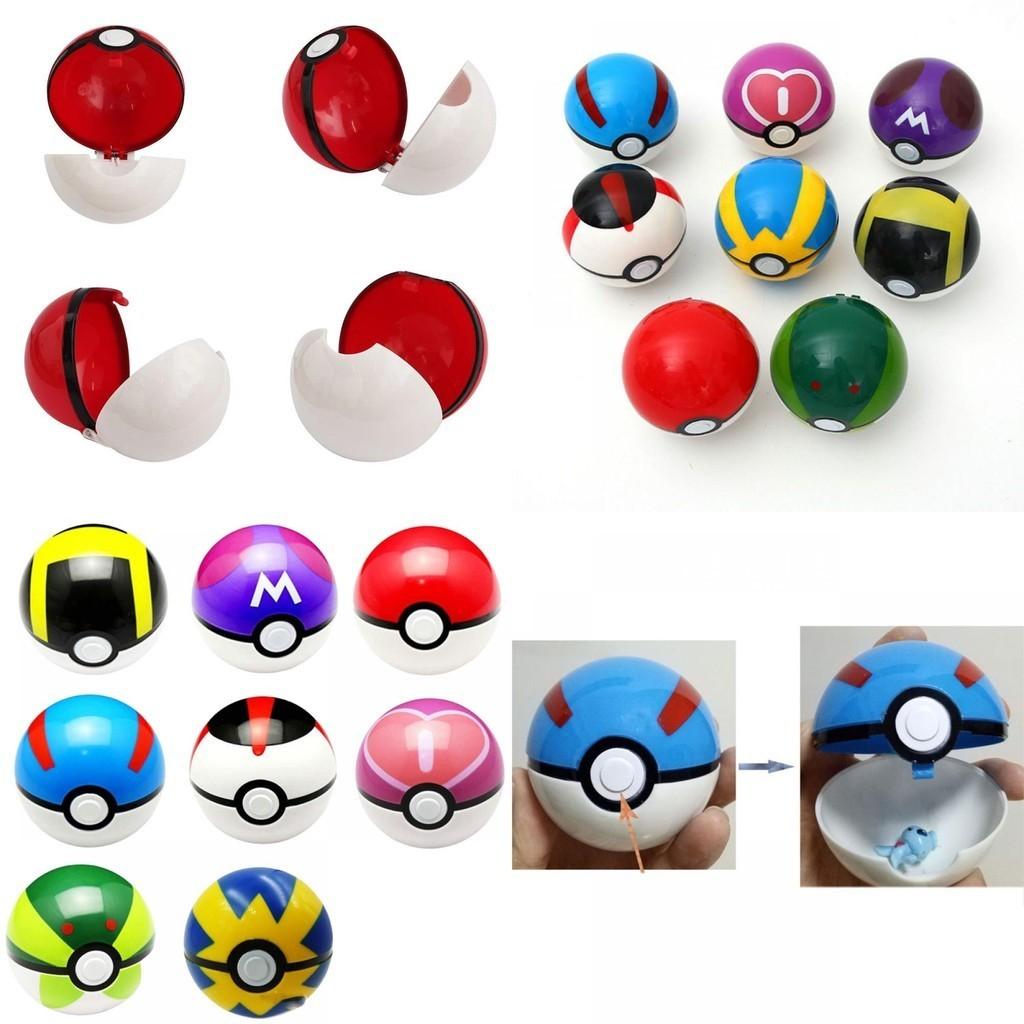 Pocket Monster Ball Toy 7cm Diameter Abs Material Set Of 8 Pokemon Figures
