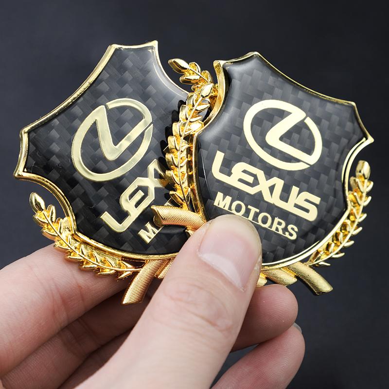 2PCS 3D Metal Emblem Sticker Car Badge Decal for Lexus F SPORT NX RX ES UX GS GX IS LS LX CT LC LBX 350h 450h etc