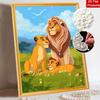 Disney DIY Жемчужная живопись Семья Симбы из трех человек Тепло Декоративные картины Креативные украшения Подарки друзьям Настольные принадлежности Домашний декор