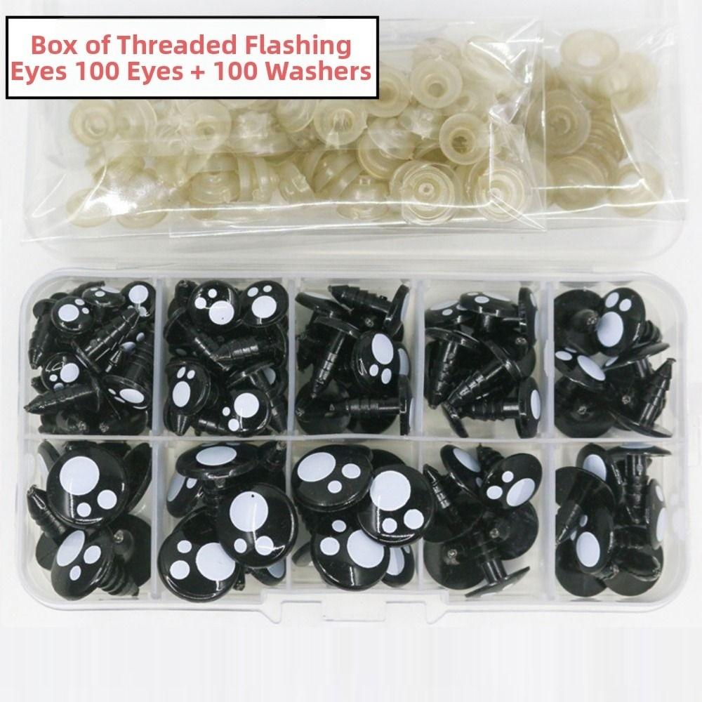100pcs/box Oval Shape Diy Doll Eyes Kit Crafts Black Doll Bear Toys  For Toys