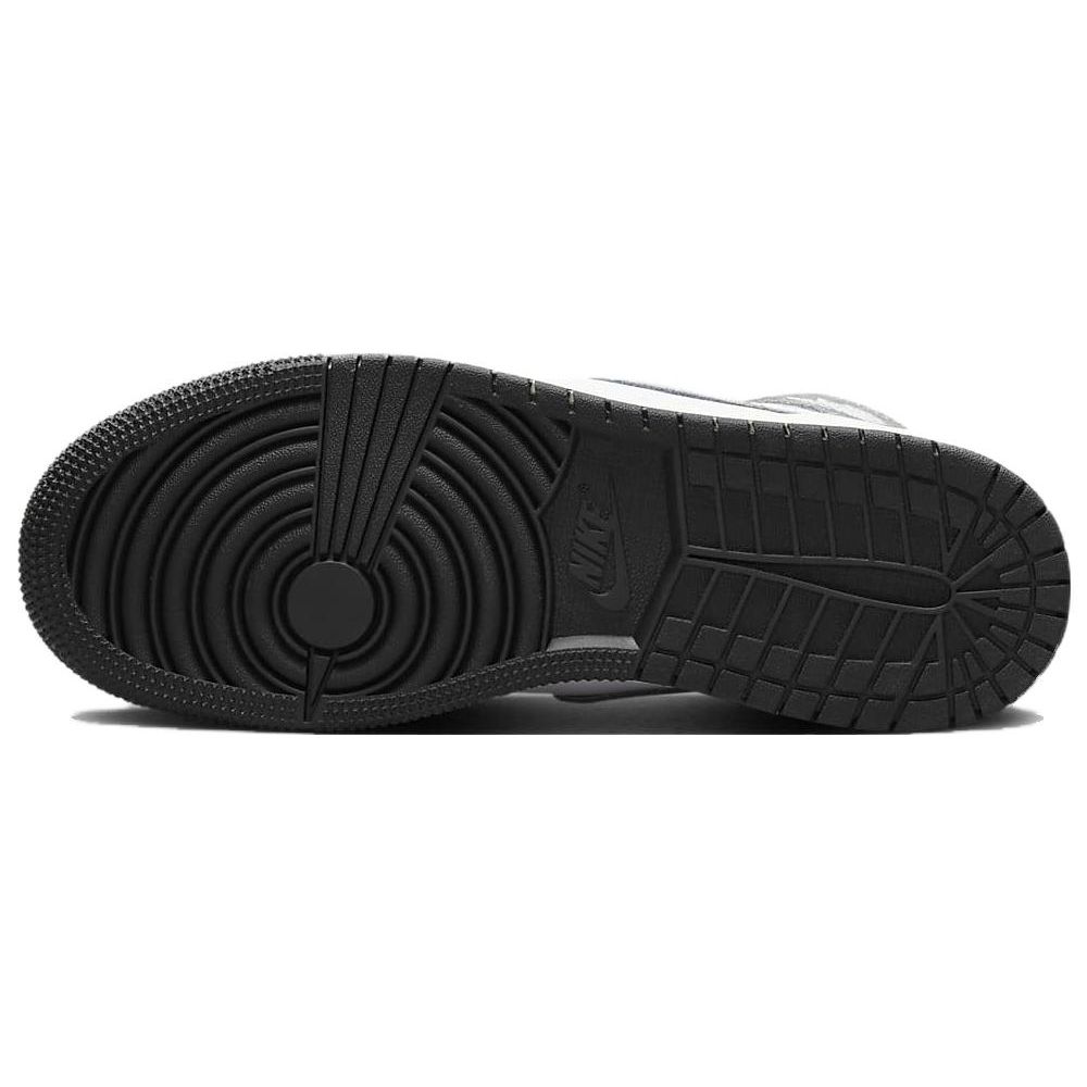 Детские кроссовки Air Jordan 1 Retro High OG GS Washed Black Серые огненно-красные светло-дымчато-серые FD1437-051