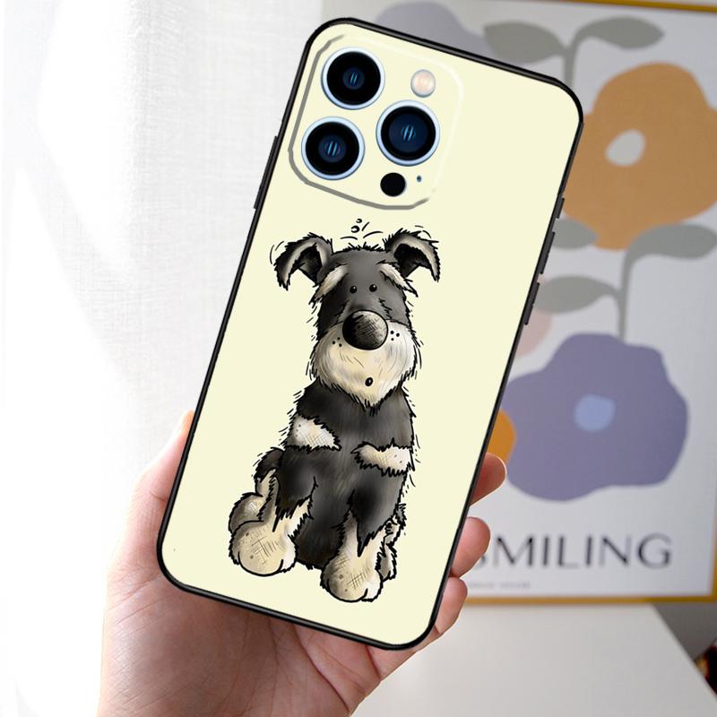 Миниатюрный шнауцер собака искусство Чехол Для iPhone 16 15 14 13 12 11 Pro Max Mini Чехол X XR XS 8 7 14 16 15 Plus Аксессуары
