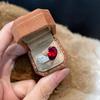 Открытое Кольцо Мода Роскошь Красный Алмаз Форма Капли Кольцо Уникальный Дизайн Синий Самоцвет Женское Заявление Кольцо