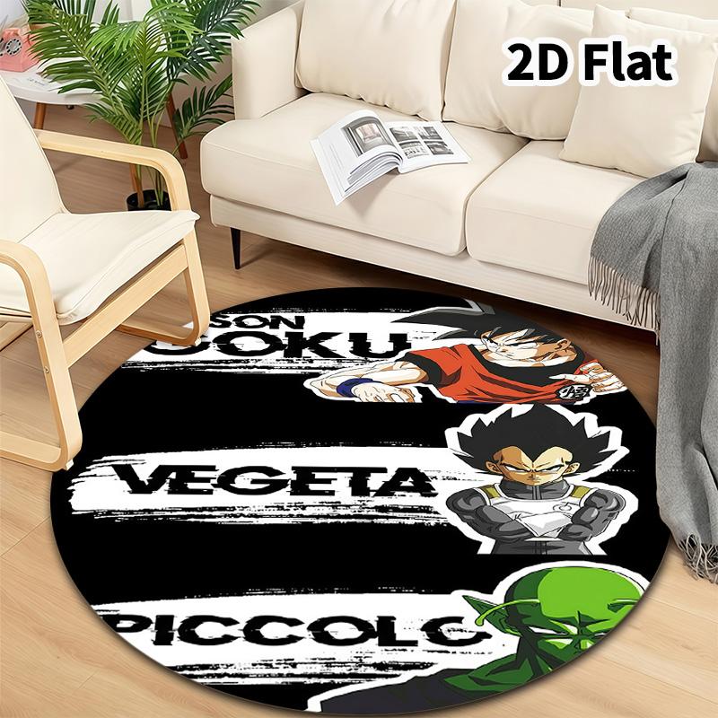 Dragon Ball Round Area Rug Carpet Rug For Living Room Bedroom Sofa Playroom Decor Nonslip Floor Mat