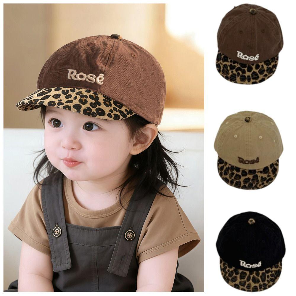 Adjustable Kids Flat Cap Leopard Print Boys Baseball Cap Cute Girls Peaked Cap 1-4 Year Kid