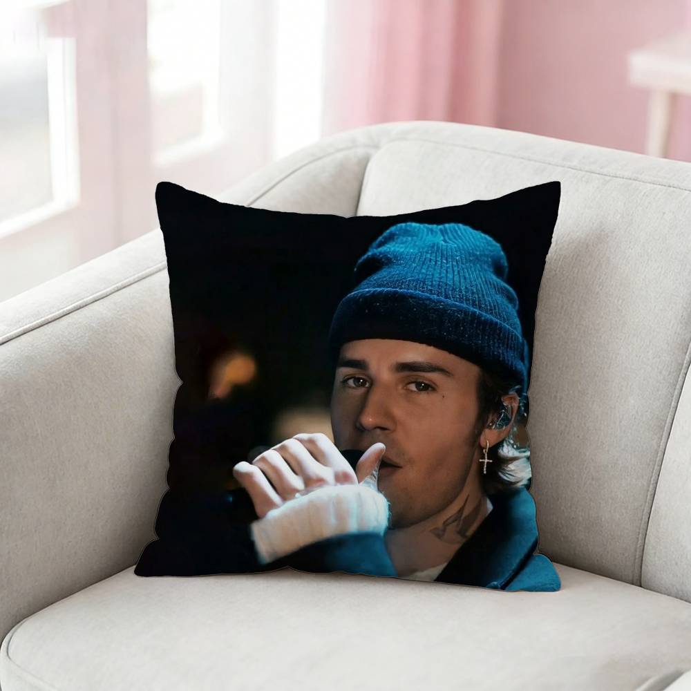 Singer cool JJustin Bieber Pillow Case Cushion Cover Throw Pillow Case For Car Sofa