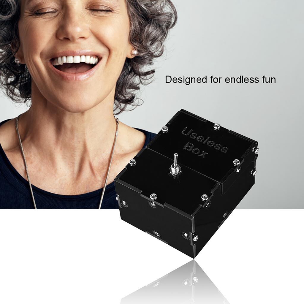 Mini Funny Toy Unique Gifts Useless Box DIY Parts Kit Automatic Box Leave Me Alone Black