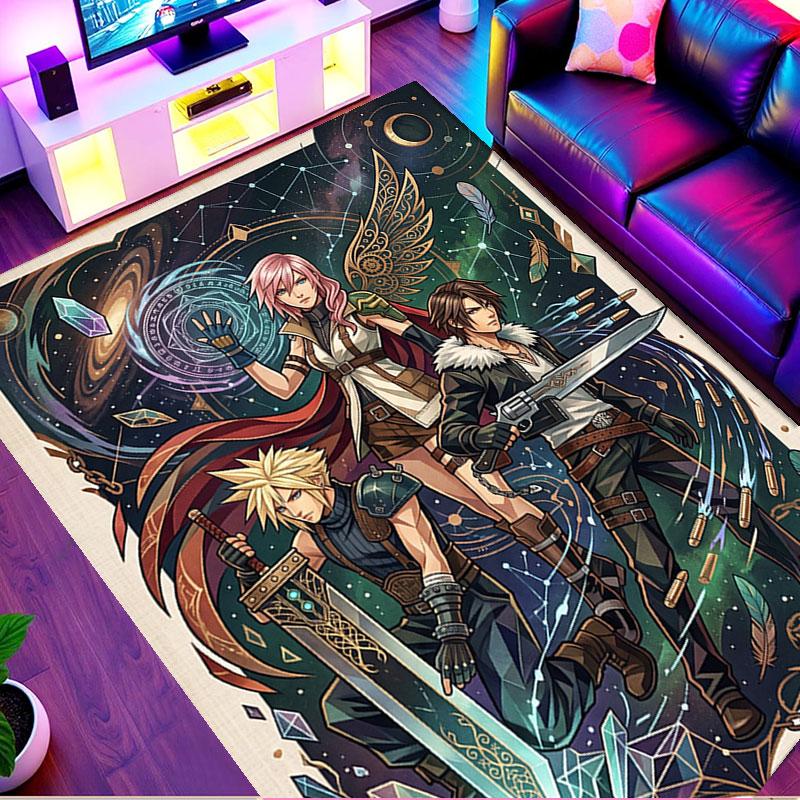 Final Fantasy Print Rug, Washable Floor Carpet, For Entryway Dorm Laundry Room Office Study, Home Decor Birthday Christmas Gift