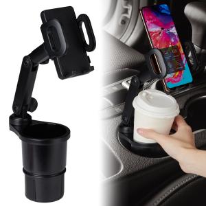 Cup Holder Expander For Car 360° Rotation Cell Phone Holder Mount Compatible For IPhone/Android Smartphones