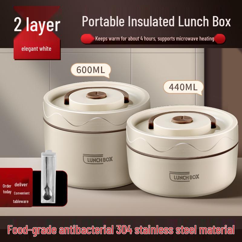 Сверхдлинный изолированный бенто-ланч-бокс из нержавеющей стали - Подходит для микроволновой печи и портативный