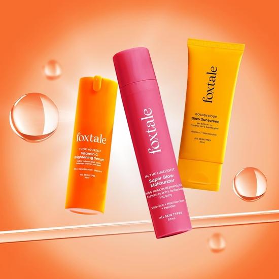 Foxtale Unstoppable Glow Combo | Солнцезащитный крем SPF 50, сыворотка с витамином C | Осветляет кожу, устраняет темные пятна и уменьшает пигментацию | Для всех типов кожи
