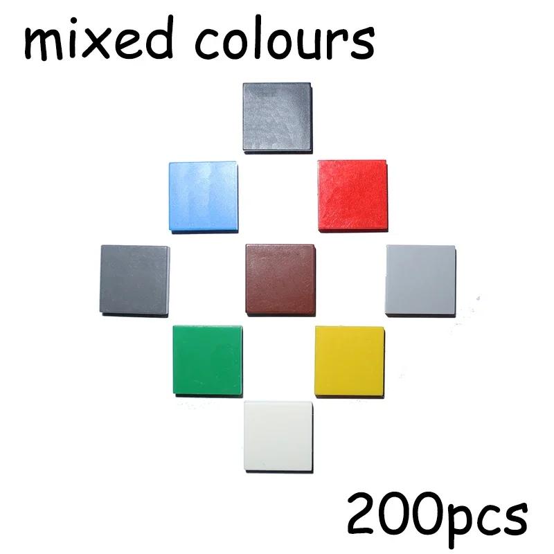 200PCS Flat Tile MOC Assemble Particles 3068 Size 2x2 Bricks Smooth 2*2 Building Blocks DIY Educational Creative Toy for Kids