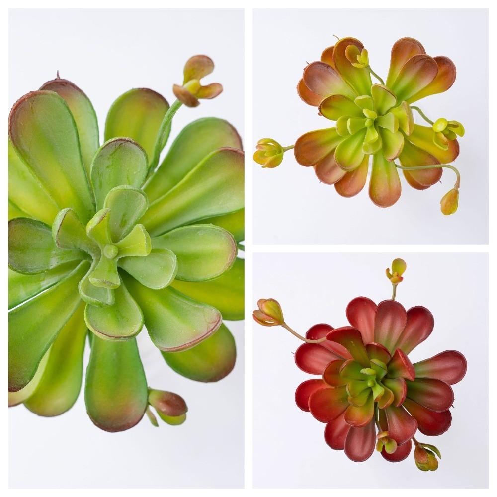 Fleshy Artificial Succulent Plant Lifelike Real Touch Fake Cactus Plastic Realistic Simulation Bonsai Plant Balcony Decoration